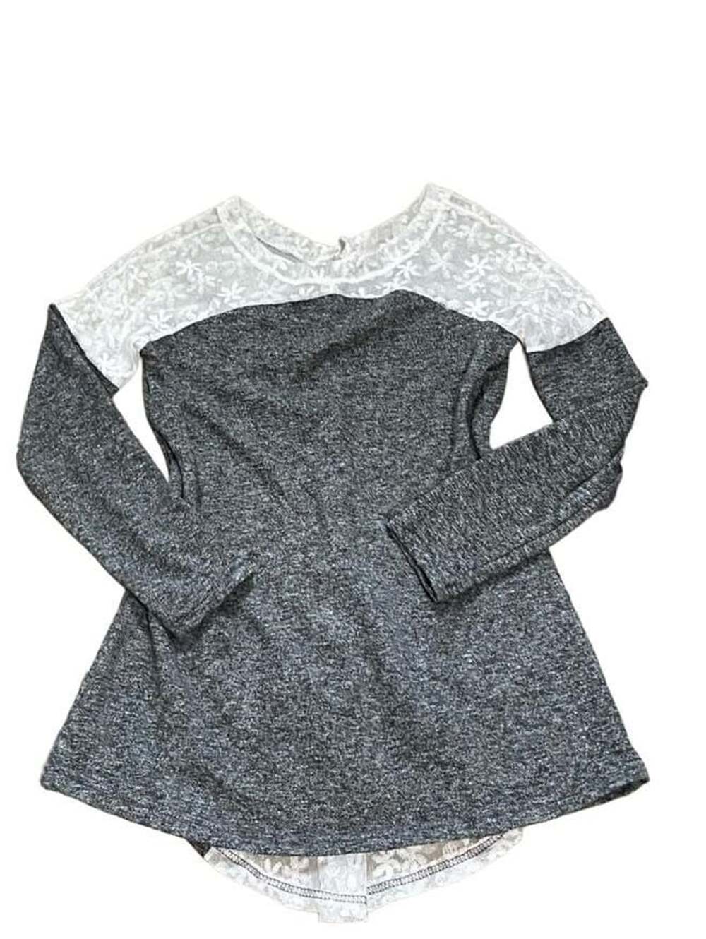 Hem & Thread Womens Boutique Blouse Top Soft Knit Eyelet Accent Tie Back Size M